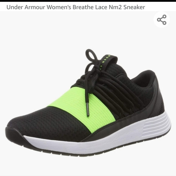 Under armour running shoes smgx black neon green size 6.5 - Picture 7 of 8